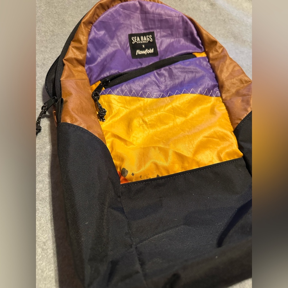 Sea Bag vintage purple and orange back pack - Picture 4 of 4